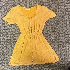 Abercrombie & Fitch Yellow Button-Down Dress